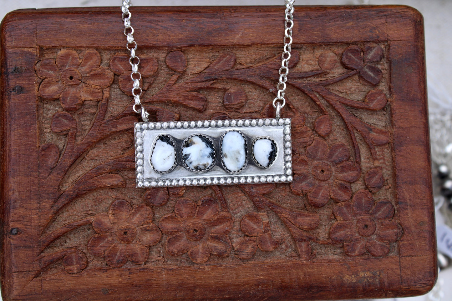 White Buffalo Bar Necklace